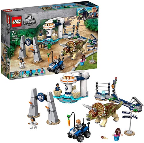 LEGO Jurassic World - Gioco per Bambini l'Assalto del Triceratopo, Multicolore, 6278182_min